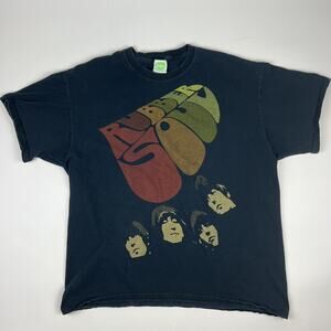 2005 THE BEATLES RUBBER SOUL Black Cotton T-SHIRT Apple Corps Adult Size XL